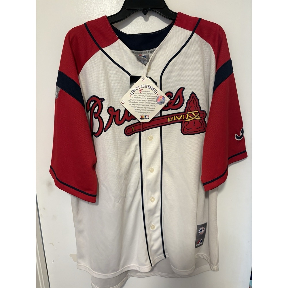VTG Jeff Francoeur #7 Atlanta Braves Stitched Majestic MLB Jersey Size XL NWT